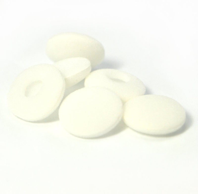 Ougual 12 Pack(24pcs) 18mm Earbud Foam Earpad, Replacement Sponge Covers for Earphone (White) - Image 1